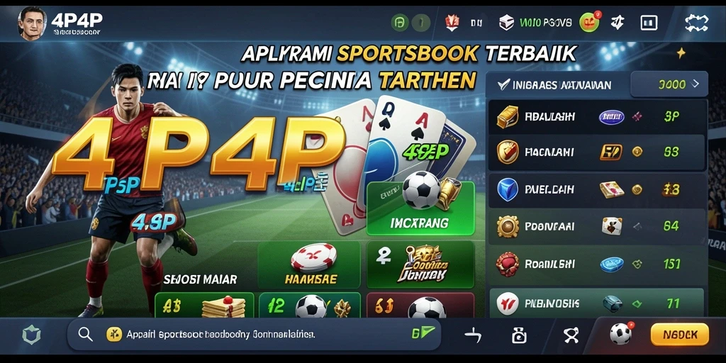 Tampilan antarmuka 4P4P menampilkan berbagai pilihan taruhan olahraga.