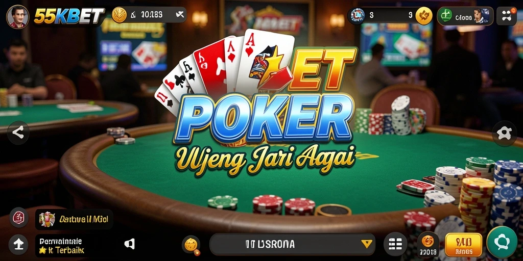 Tampilan gameplay Poker yang menarik dan interaktif di 55KBET.