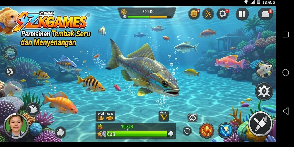 Gameplay seru berburu ikan di 9ZKGAMES.