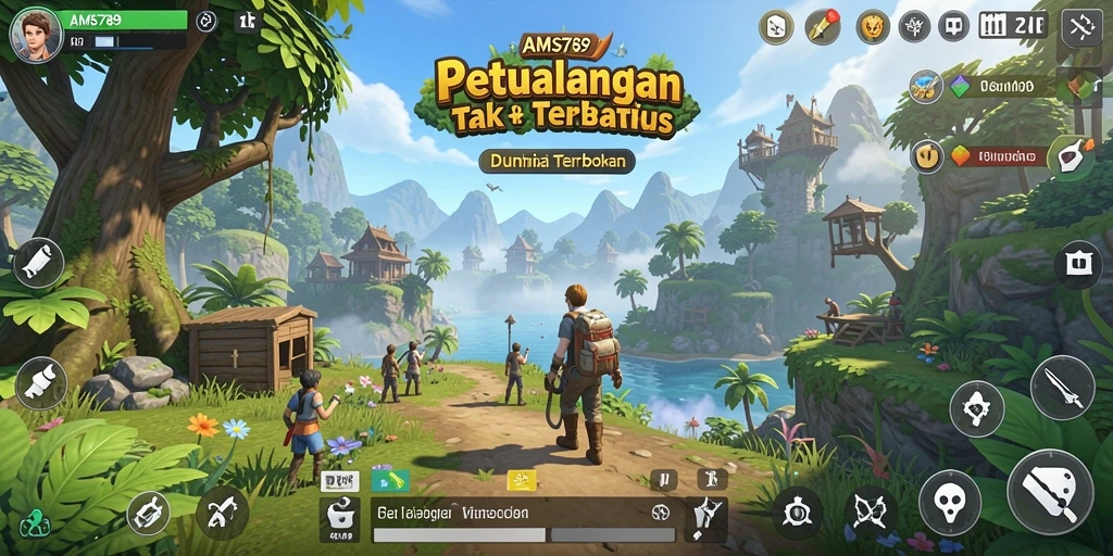 Tampilan gameplay AMS789 yang menampilkan petualangan epik di dunia terbuka.