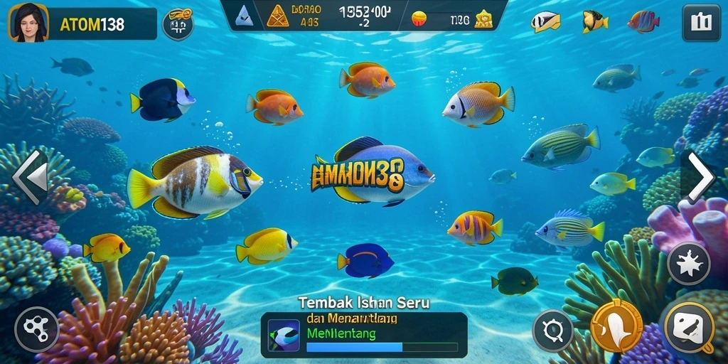 Tampilan gameplay Tembak Ikan yang seru dan penuh warna.