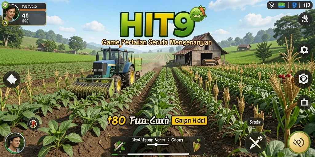 Screenshot HIT9 menampilkan gameplay pertanian yang seru dan interaktif.