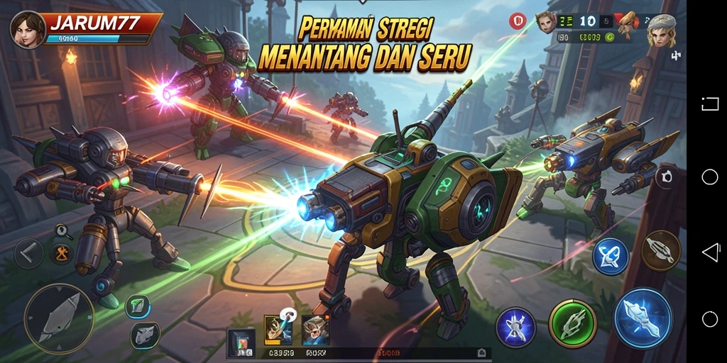 Gameplay seru dengan strategi yang menantang dari JARUM77.