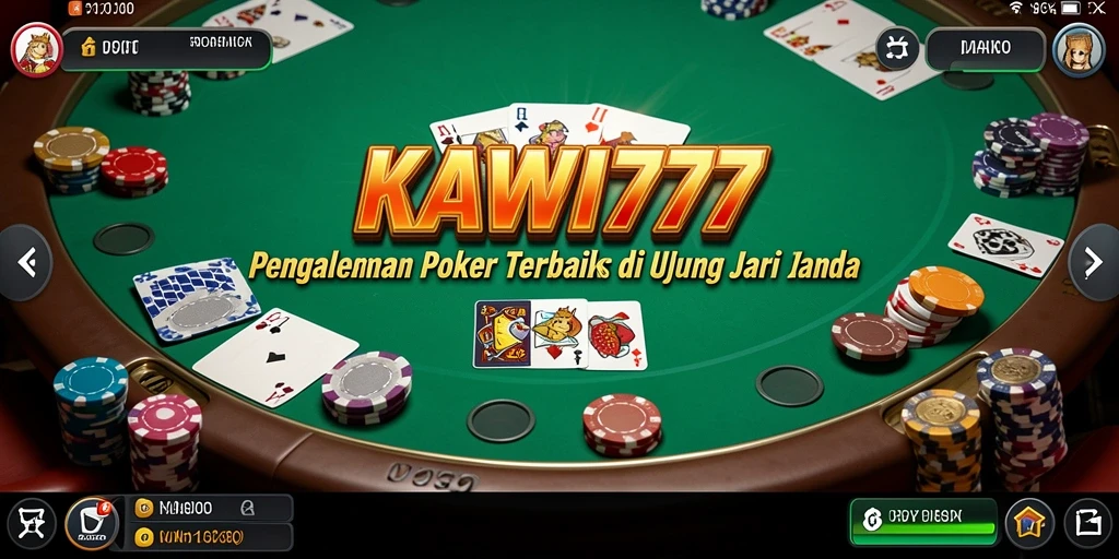 Tangkapan layar gameplay KAWI777 yang menampilkan suasana poker yang mendebarkan.