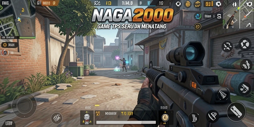 Tampilan gameplay seru NAGA2000 dengan aksi TPS menegangkan.