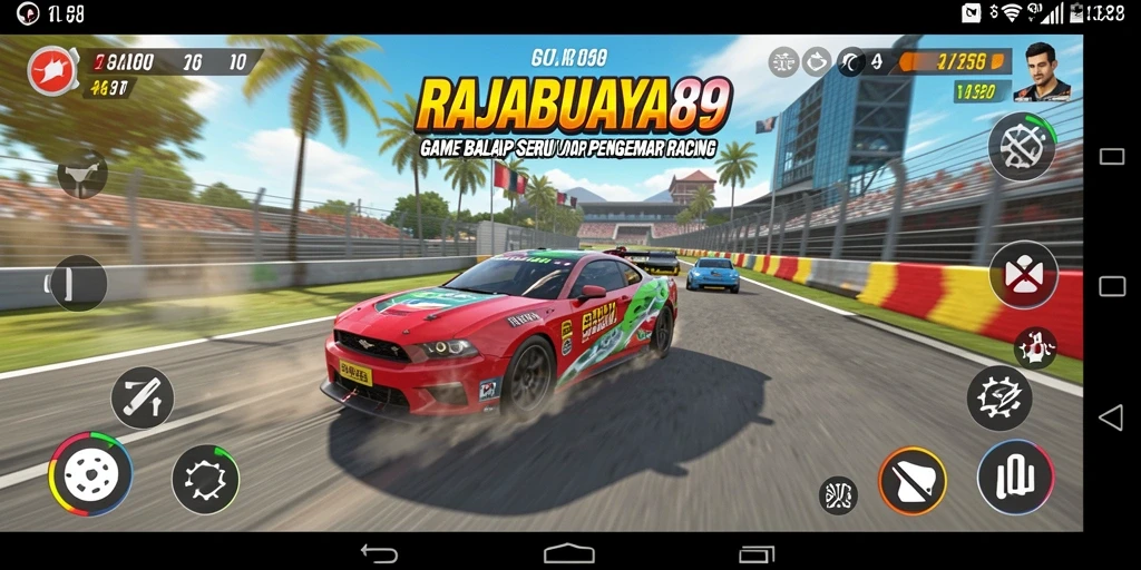 Tampilan utama gameplay RAJABUAYA89 dengan balapan yang menegangkan.