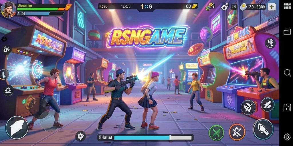 Screenshot RSNGAME menunjukkan aksi seru dalam gameplay Arcade.