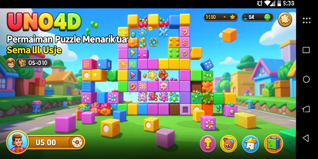 Tampilan gameplay <strong>UNO4D</strong> yang memukau dan menantang puzzle.