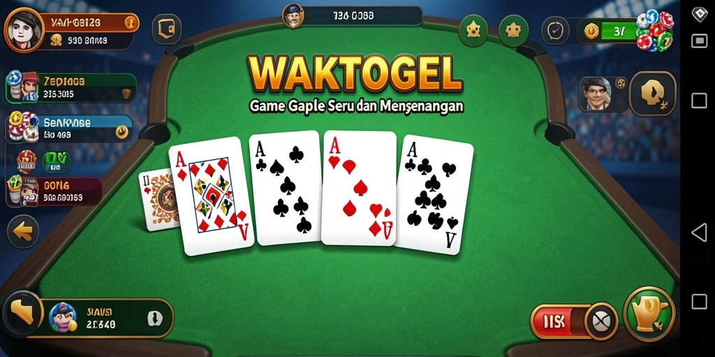 Gameplay WAKTOGEL yang seru dan kompetitif dalam Gaple.
